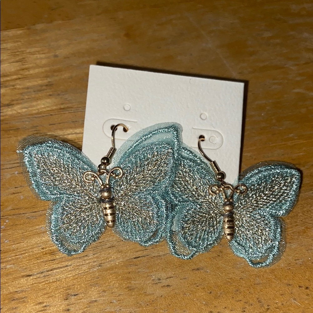 Butterfly Earrings with Gold Accents